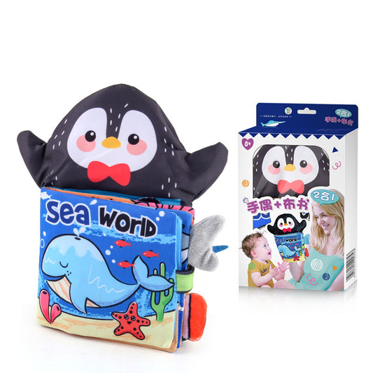 3D Sensory Book with animal puppets – penguin, squirrel, and bunny characters for baby learning and play