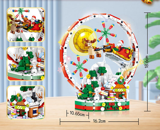 The completed model of our 878-piece creative building set, showcasing an intricate and colorful design.