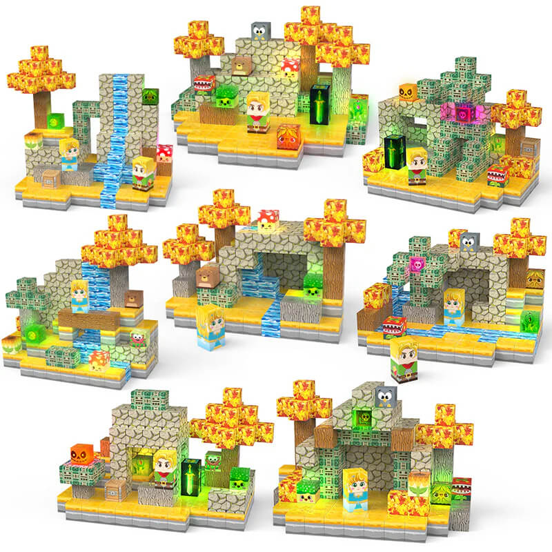200-Piece Knight & Princess Magnetic Blocks Set - Best Building Toys for 3 Year Olds with Castle, Treasure & Monsters