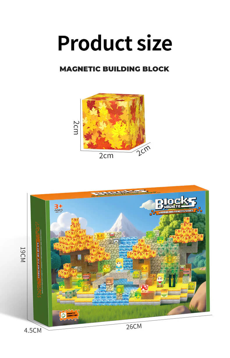 200-Piece Knight & Princess Magnetic Blocks Set - Best Building Toys for 3 Year Olds with Castle, Treasure & Monsters