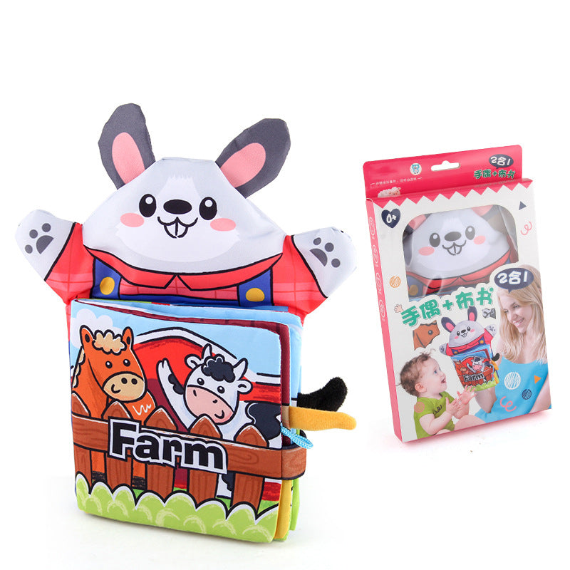 3D Sensory Book with animal puppets – penguin, squirrel, and bunny characters for baby learning and play