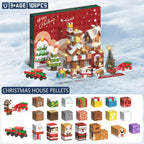 A family enjoying building the Magnetic Christmas Countdown Calendar together during the holidays.