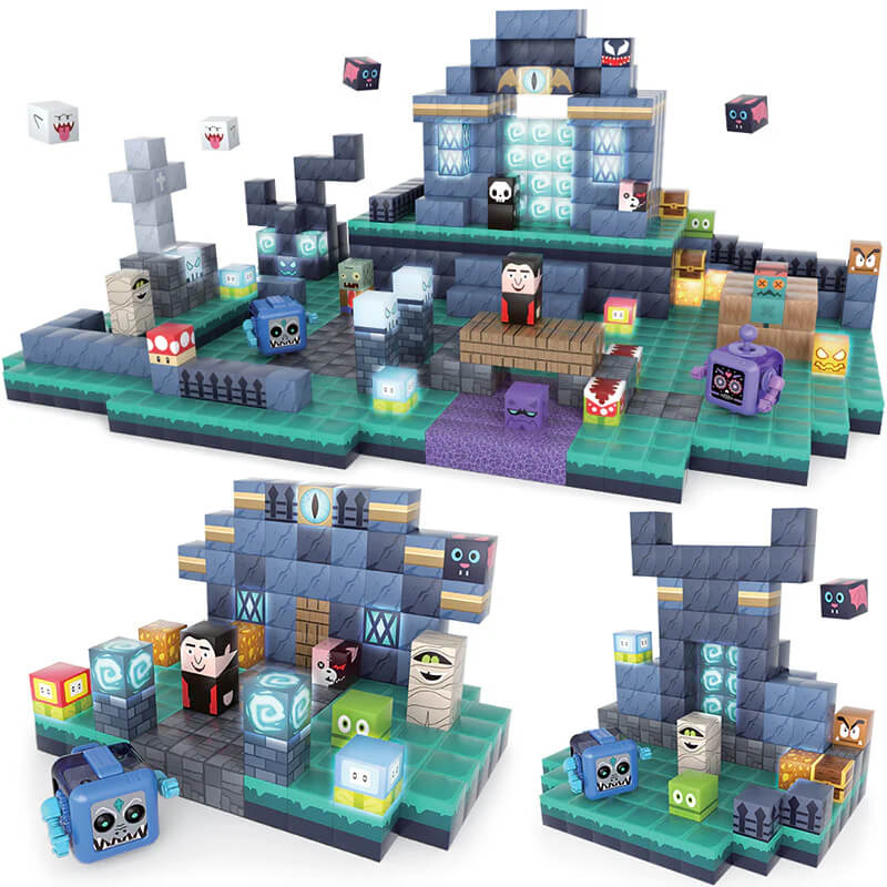 Brave toddler building magnetic monster world | STEM learning toy for 3+ year olds | Award-winning creative blocks