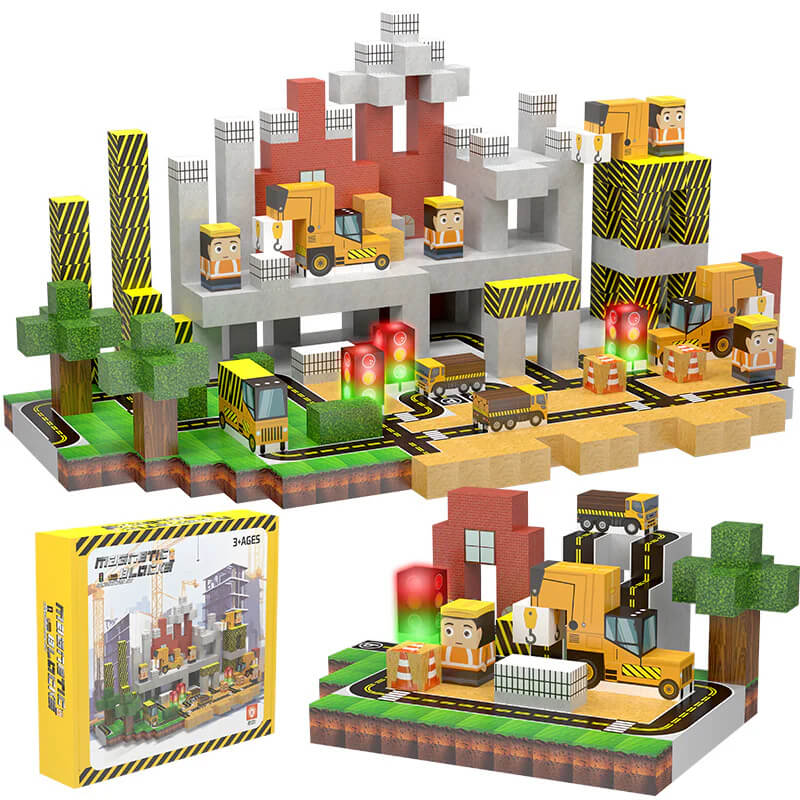 Cranes, signals, roads and tracks for endless configurations | Best open ended blocks gift