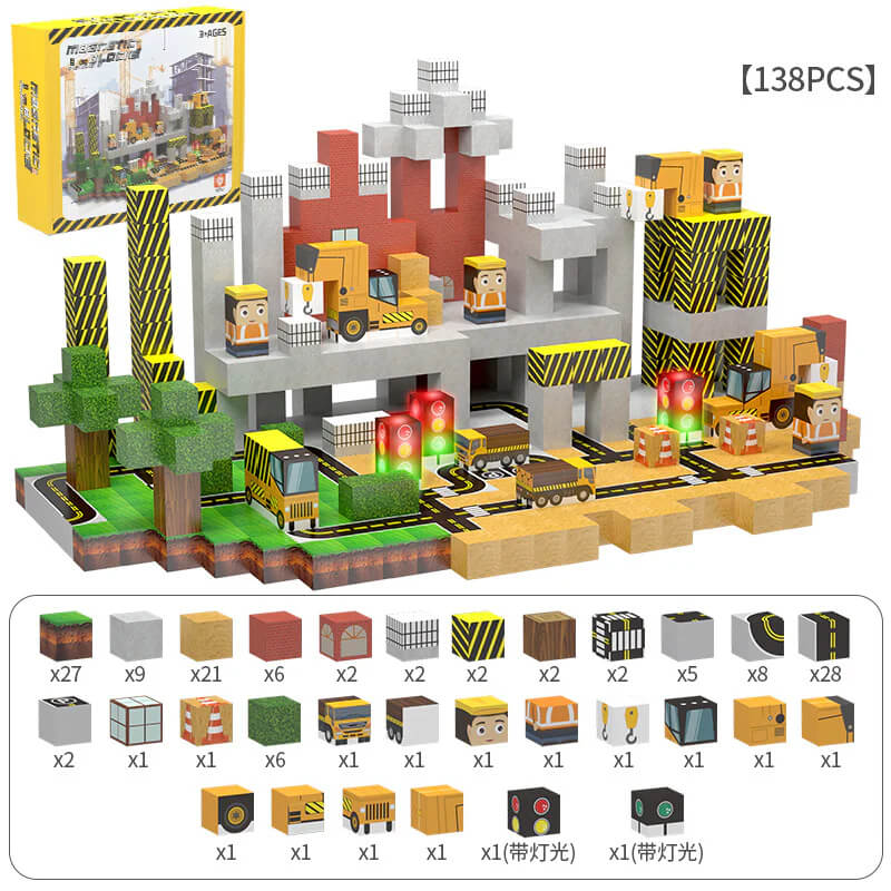 Cranes, signals, roads and tracks for endless configurations | Best open ended blocks gift