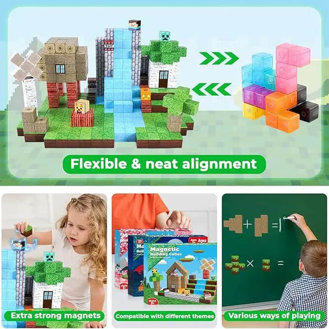 Forest & Home magnetic building blocks set for kids – nature-inspired creative toy set