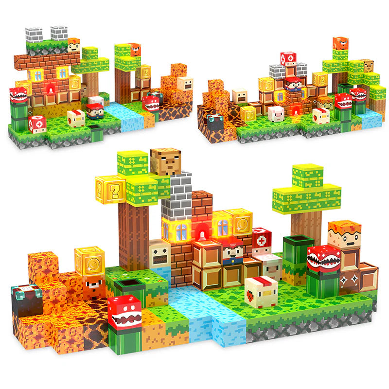 Magnetic adventure building blocks set with fantasy terrain and cute characters – best toys for 3 year olds