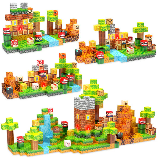 Magnetic adventure building blocks set with fantasy terrain and cute characters – best toys for 3 year olds