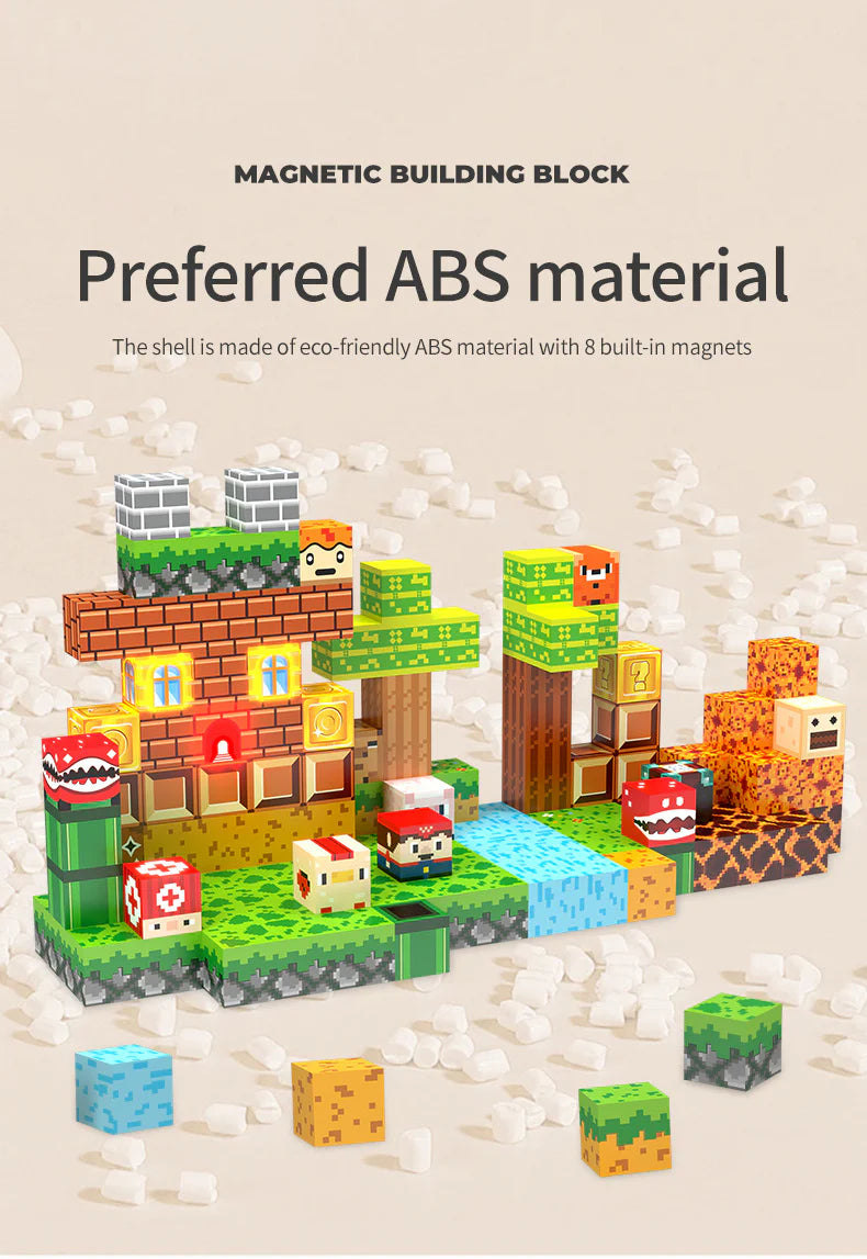 Magnetic adventure building blocks set with fantasy terrain and cute characters – best toys for 3 year olds