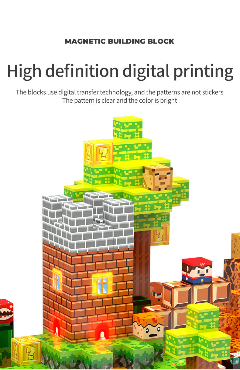 Magnetic adventure building blocks set with fantasy terrain and cute characters – best toys for 3 year olds