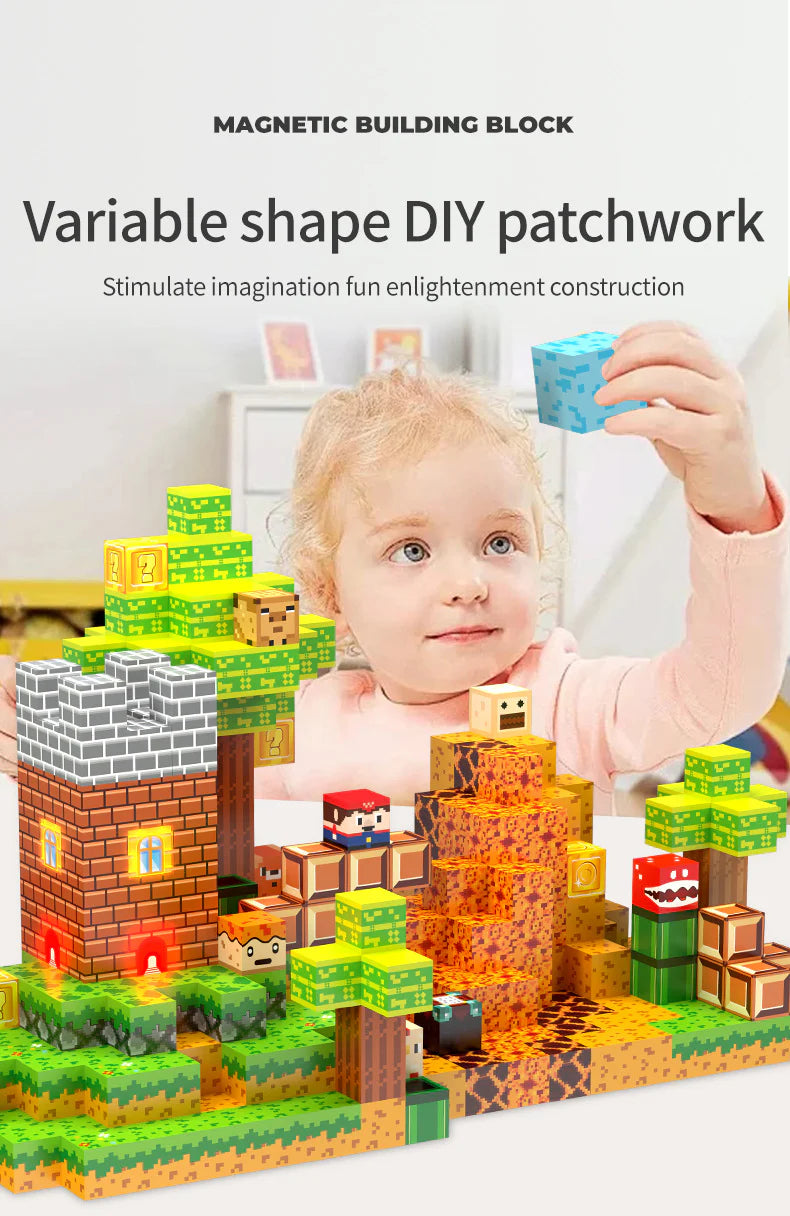 Magnetic adventure building blocks set with fantasy terrain and cute characters – best toys for 3 year olds