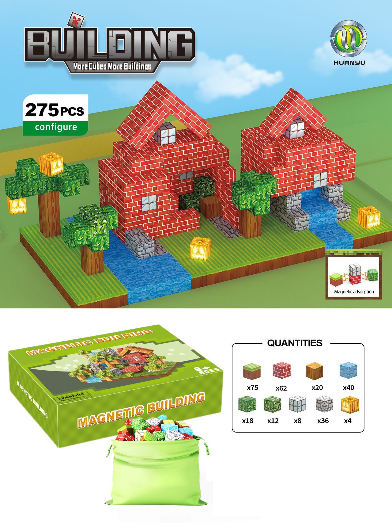 Montessori Magnetic Blocks:Mountain stream