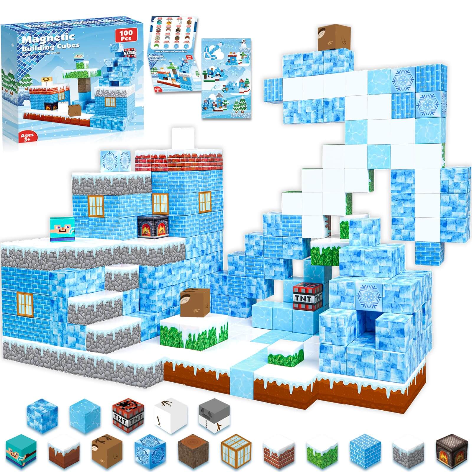 Montessori Magnetic Blocks:Snow World montessori