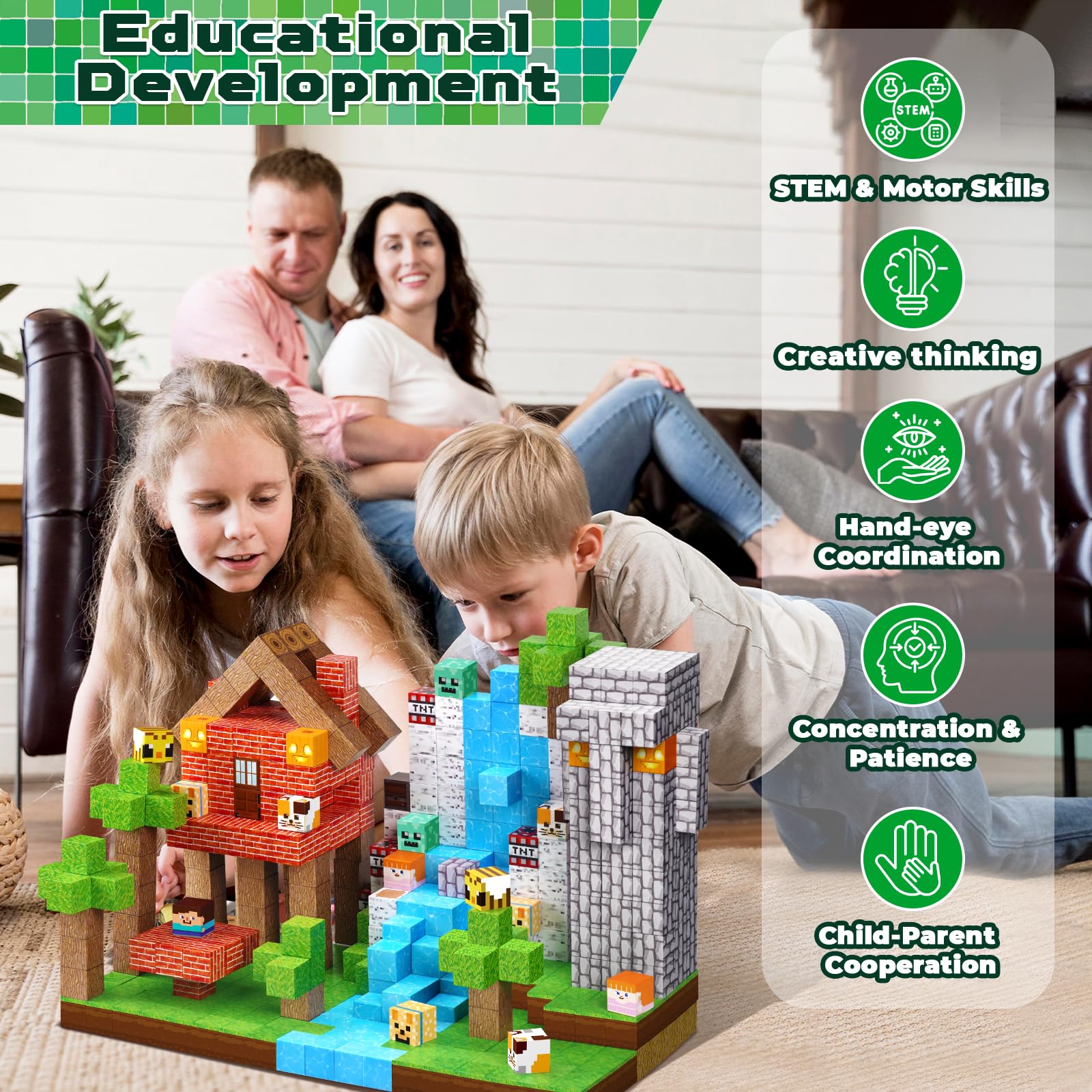 Montessori Magnetic Blocks: Jungle Builders