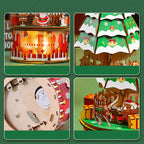 The assembled wooden music box displayed as a charming holiday decoration in a cozy home setting