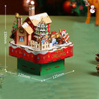 The assembled wooden music box displayed as a charming holiday decoration in a cozy home setting