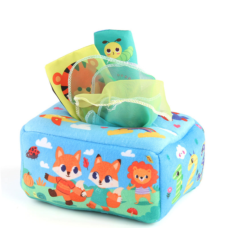 Soft and durable storage box for organizing baby sensory toys