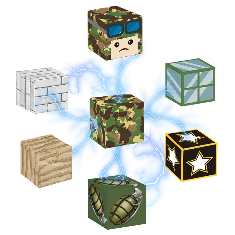 Kids building military forts with magnetic open ended blocks – top STEM toys for 3 year olds