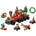 The Christmas train set beautifully packaged in a box, ready to be presented as a holiday gift.