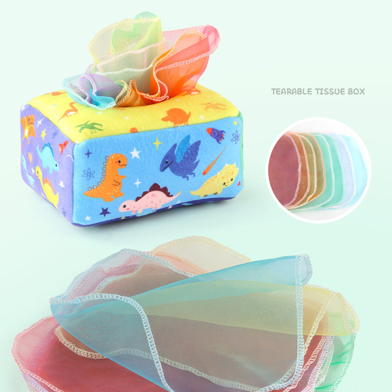Vibrant multi-color soft tissues for baby sensory play and visual stimulation