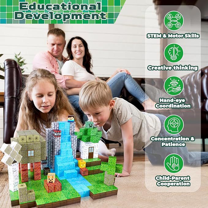 Forest & Home magnetic building blocks set for kids – nature-inspired creative toy set