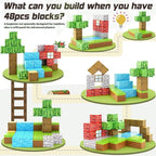 The Perfect Montessori Forest Set: Vibrant minecraft magnetic blocks ready for building imaginative woodland scenes.