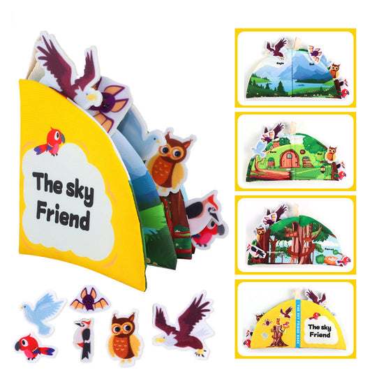 Durable tear-resistant busy book featuring sensory-rich patterns and strong Velcro for fun matching games that develop babies’ cognitive, sensory, and hand-eye coordination skills.