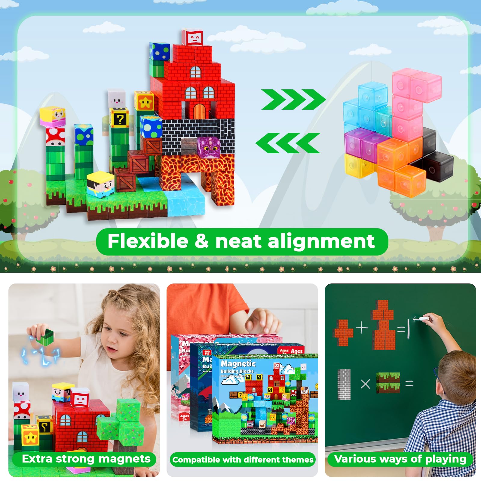 Montessori Magnetic Blocks:Adventure on Mushroom Island