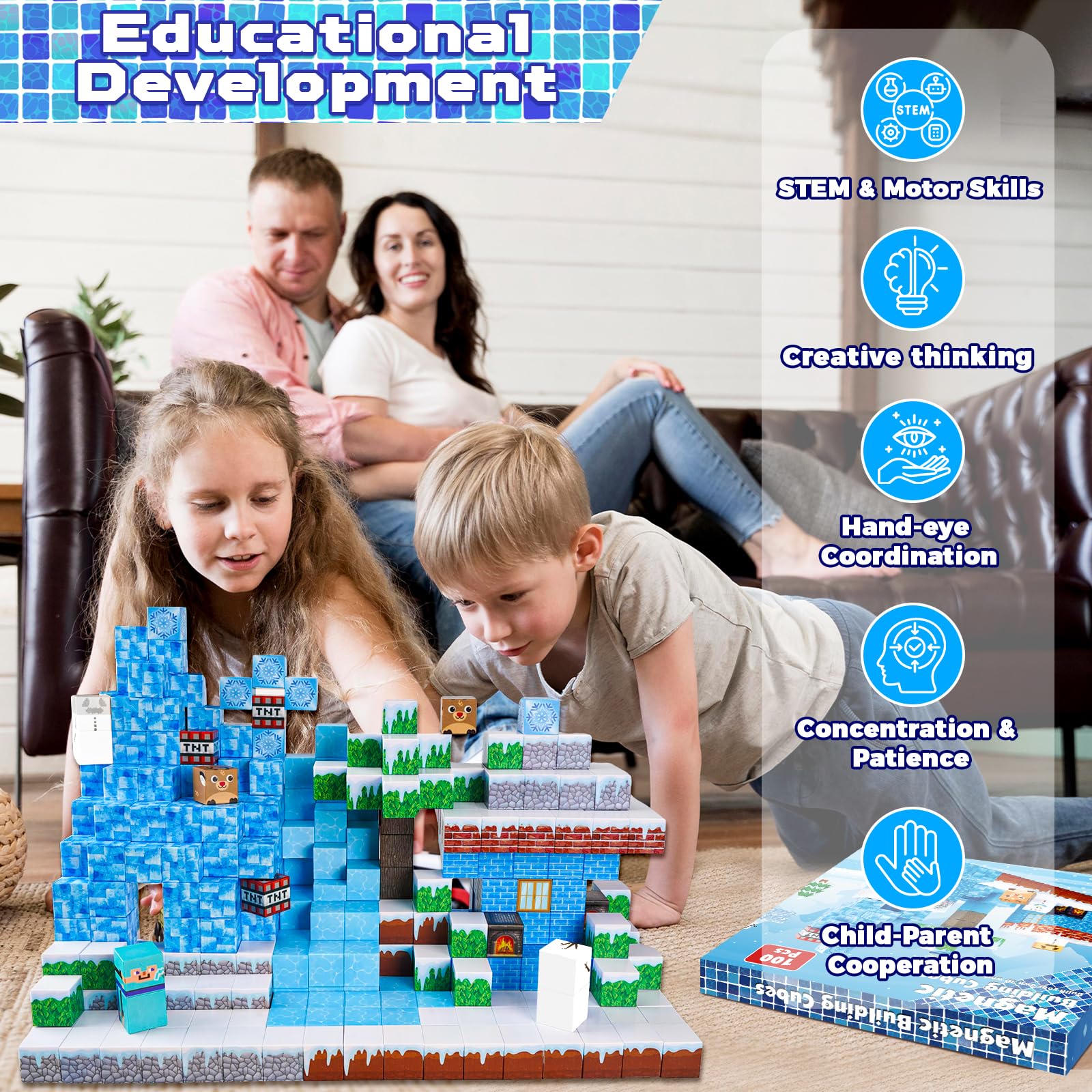 Montessori Magnetic Blocks:Snow World