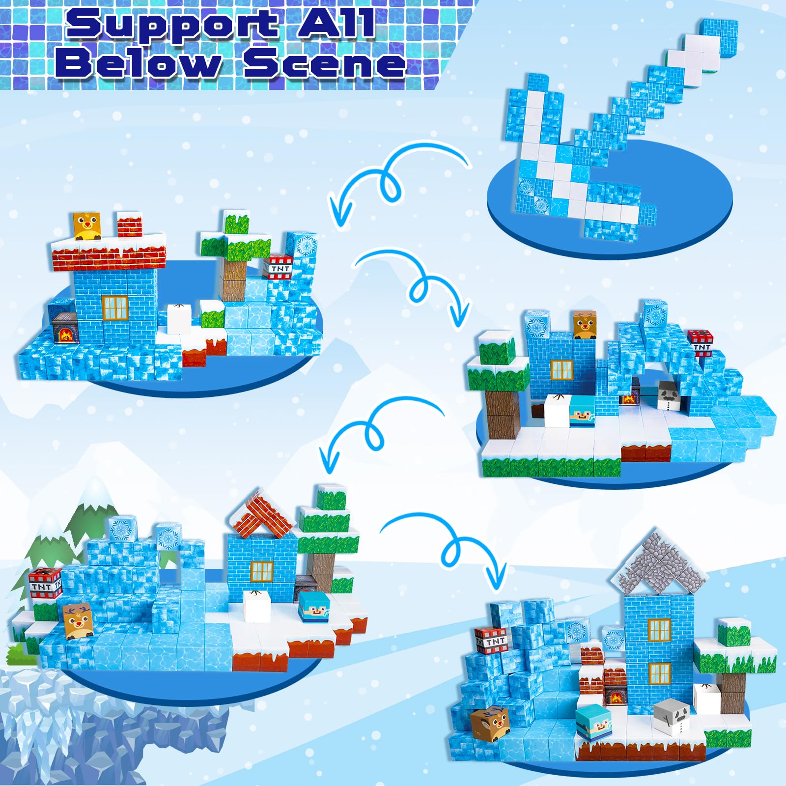 Montessori Magnetic Blocks:Snow World