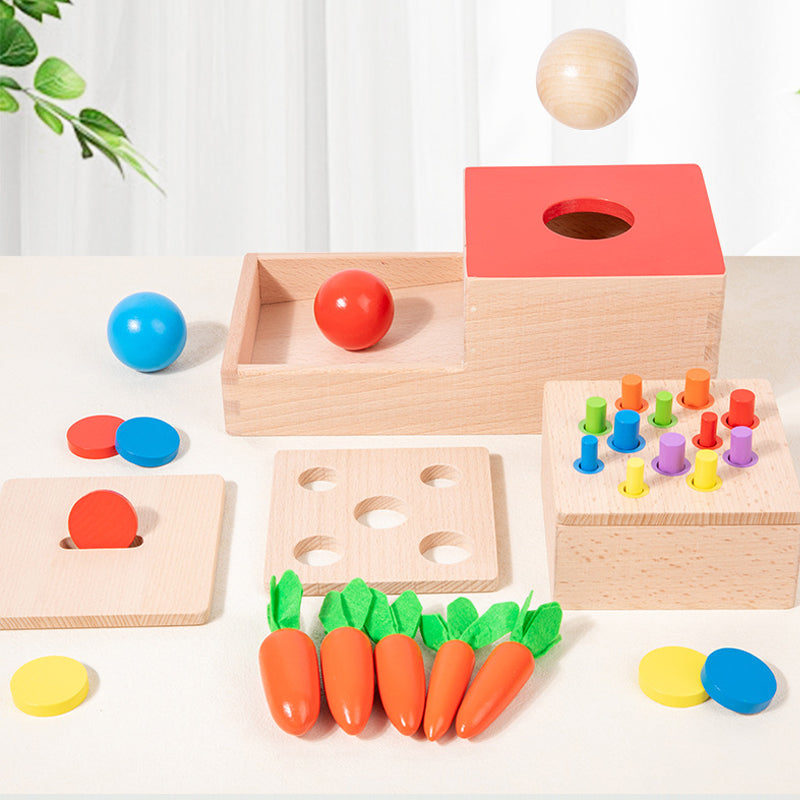 Montessori toy playset with multiple learning activities for babies and toddlers