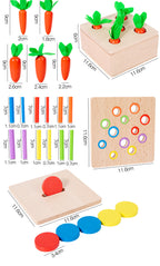 Montessori toy set with foldable storage box and colorful interactive lids
