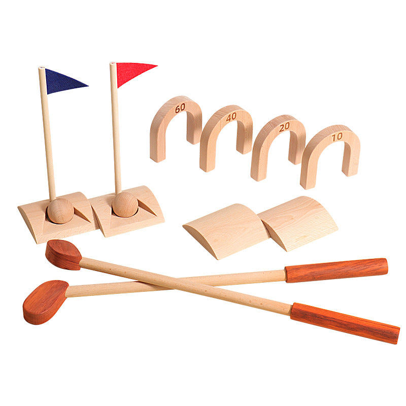 Montessori wooden golf toy set for kids – perfect outdoor gifts for siblings to play together