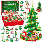  All 24 models from the Christian building set, including a Christmas tree, snowman, reindeer, and Santa Claus.