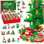  All 24 models from the Christian building set, including a Christmas tree, snowman, reindeer, and Santa Claus.