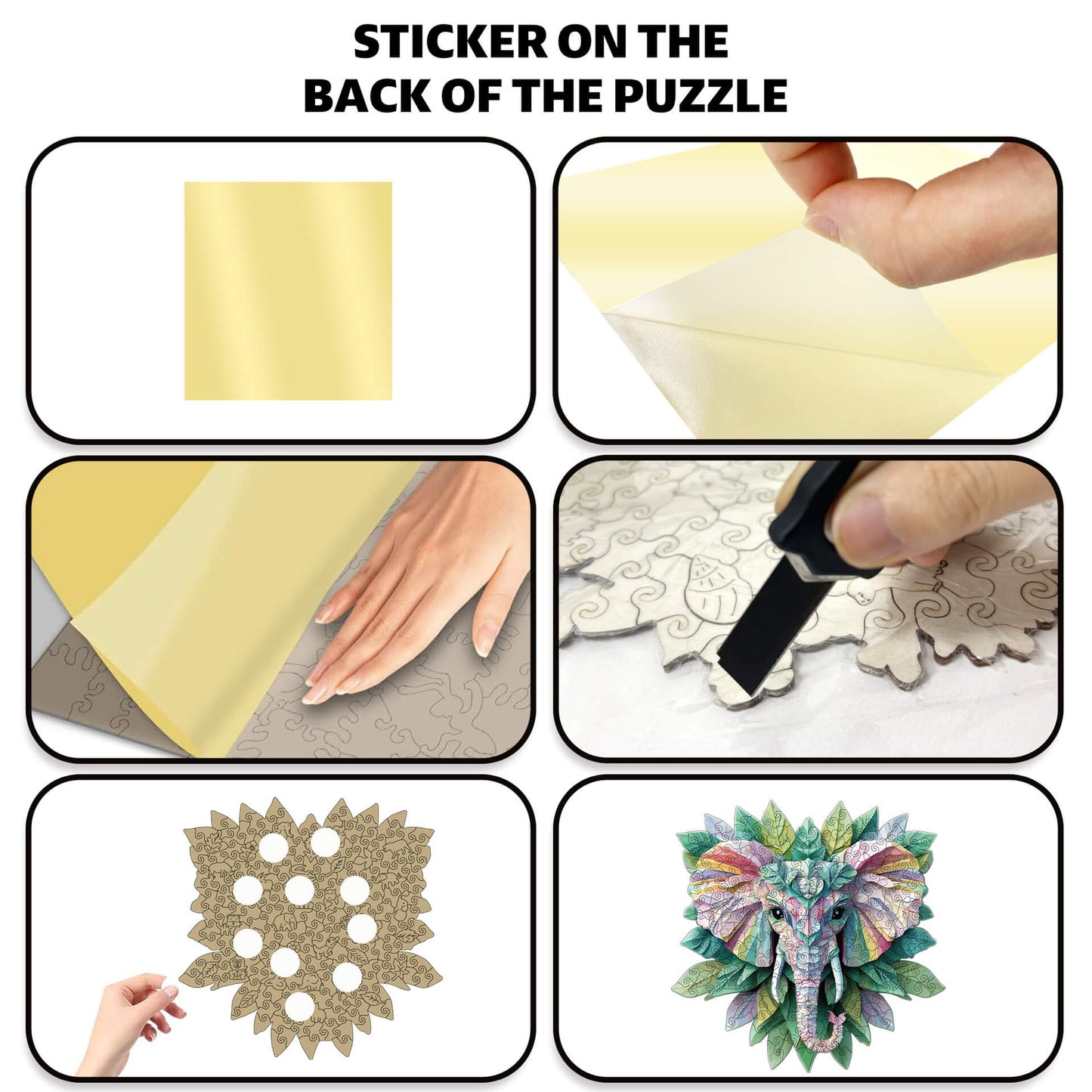 Elephant wooden puzzle displayed as home decor art