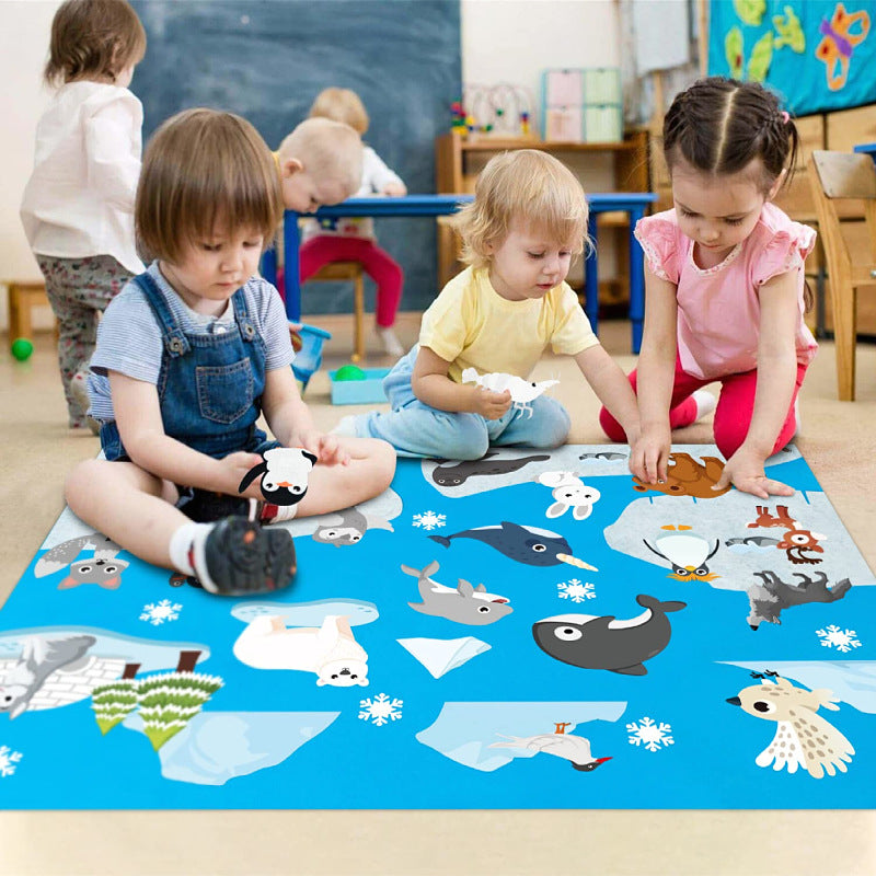 Educational busy board for toddlers with colorful sensory elements to encourage hands-on learning and creativity