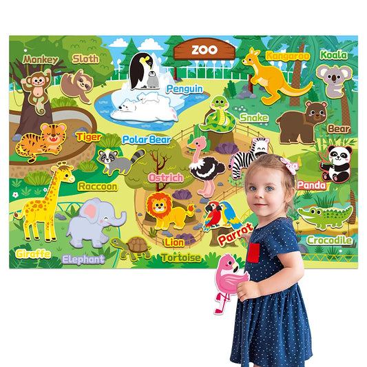 Educational busy board for toddlers with colorful sensory elements to encourage hands-on learning and creativity