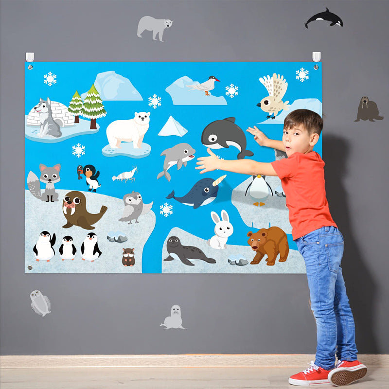Educational busy board for toddlers with colorful sensory elements to encourage hands-on learning and creativity