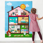 Educational busy board for toddlers with colorful sensory elements to encourage hands-on learning and creativity