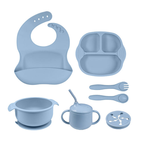 Montessori Bite Set:Baby Silicone Dinner Plate