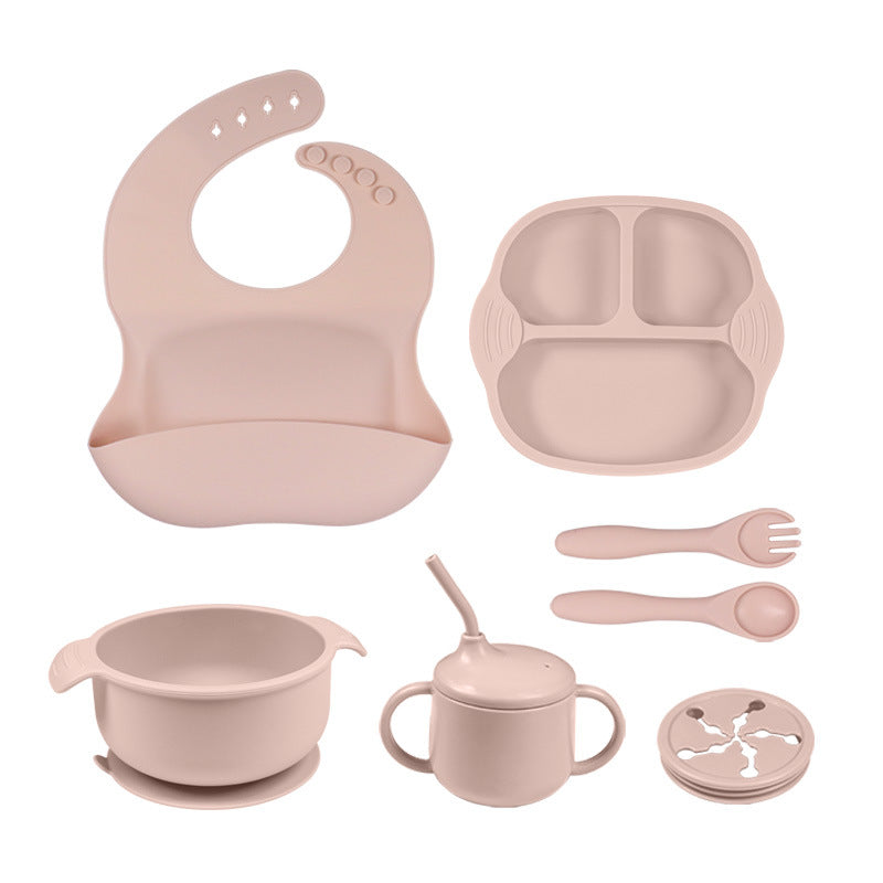 Montessori Bite Set:Baby Silicone Dinner Plate