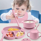 Montessori Bite Set:Baby Silicone Dinner Plate