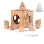 Beech Wood Geometric Blocks - Cognitive Development Toys