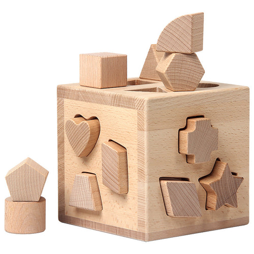 Beech Wood Geometric Blocks - Cognitive Development Toys