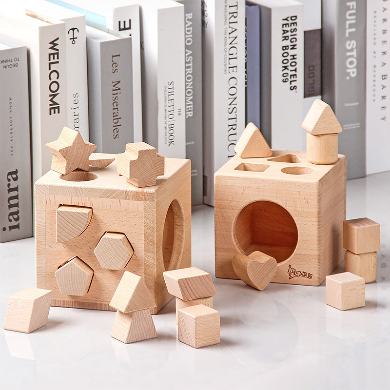 Beech Wood Geometric Blocks - Cognitive Development Toys