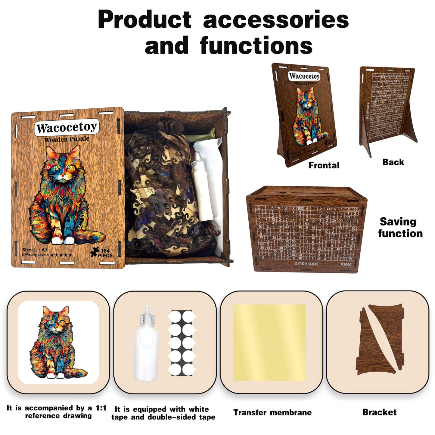 Parents and child smiling and playing together with the cat puzzle on a table, promoting family bonding.