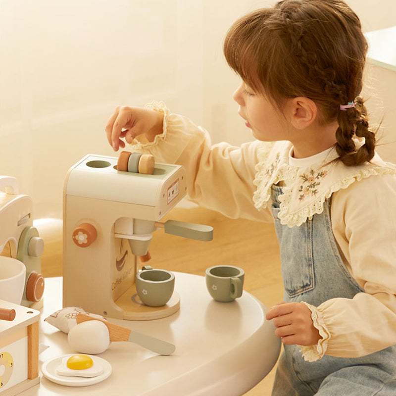 Pretend cooking playset helping toddlers develop sensory and coordination skills